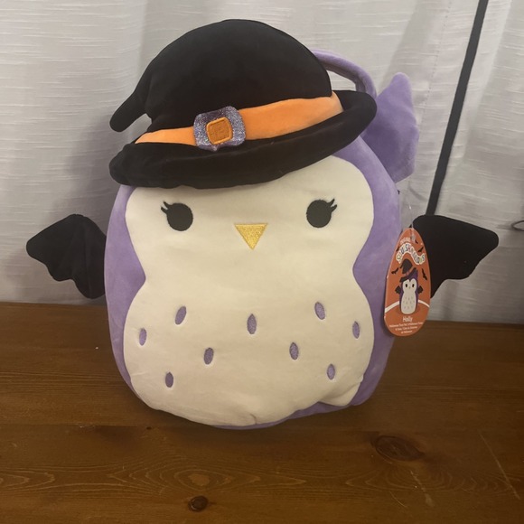 Squishmallows Other - Squishmallows Holly Owl Witch Halloween Trick or Treat Pail Bucket‎ Bag NWT 12"
